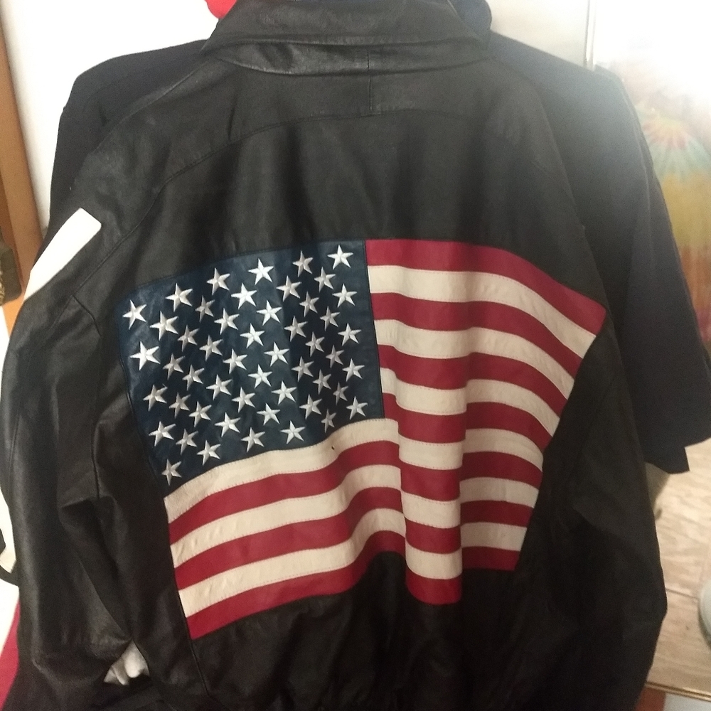 American Flag Leather Jacket